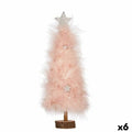 Pink Christmas Tree, Wood, Plastic, 9 x 34 x 9 cm (6 Units)