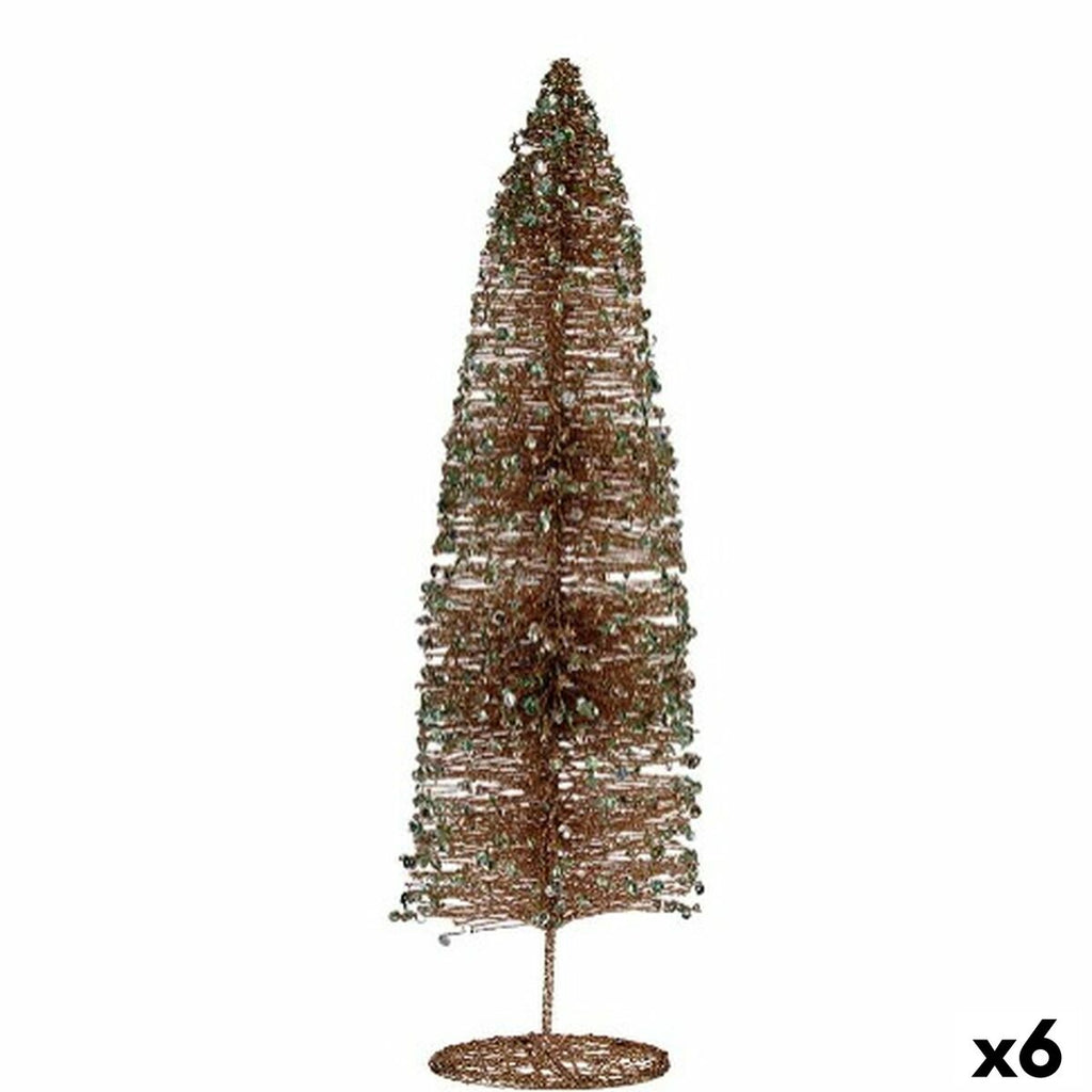 Champagne Sequin Christmas Tree 10 x 40 x 10 cm (6 Units)