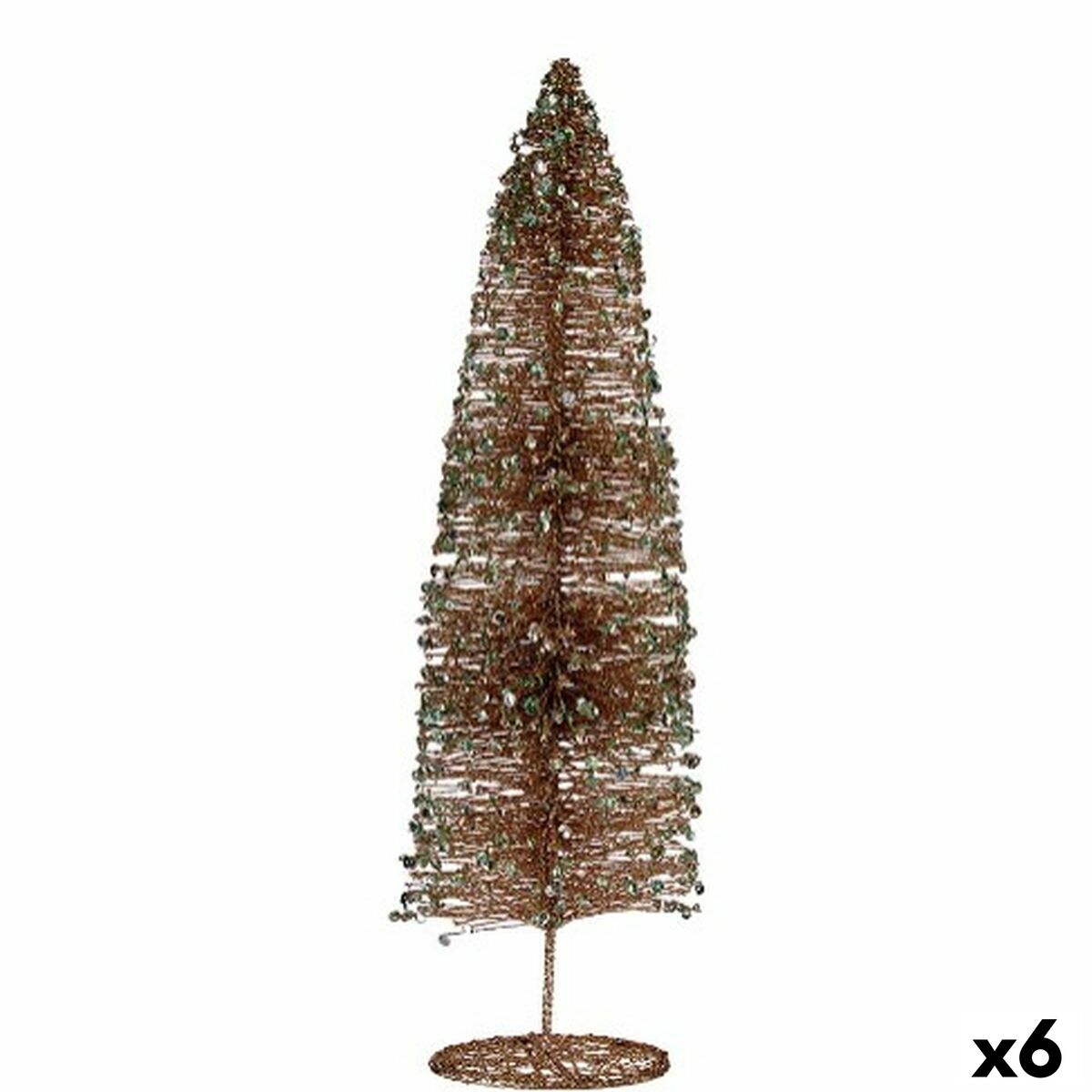 Champagne Sequin Christmas Tree 10 x 40 x 10 cm (6 Units)