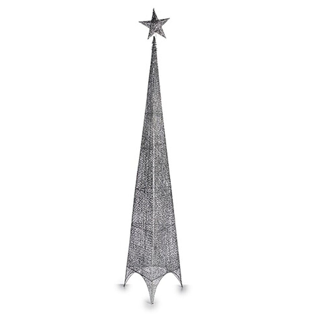 Krist+ 00160 Silver Metal Plastic Star Tower Christmas Tree 42 x 218 x 42 cm (3 Units)