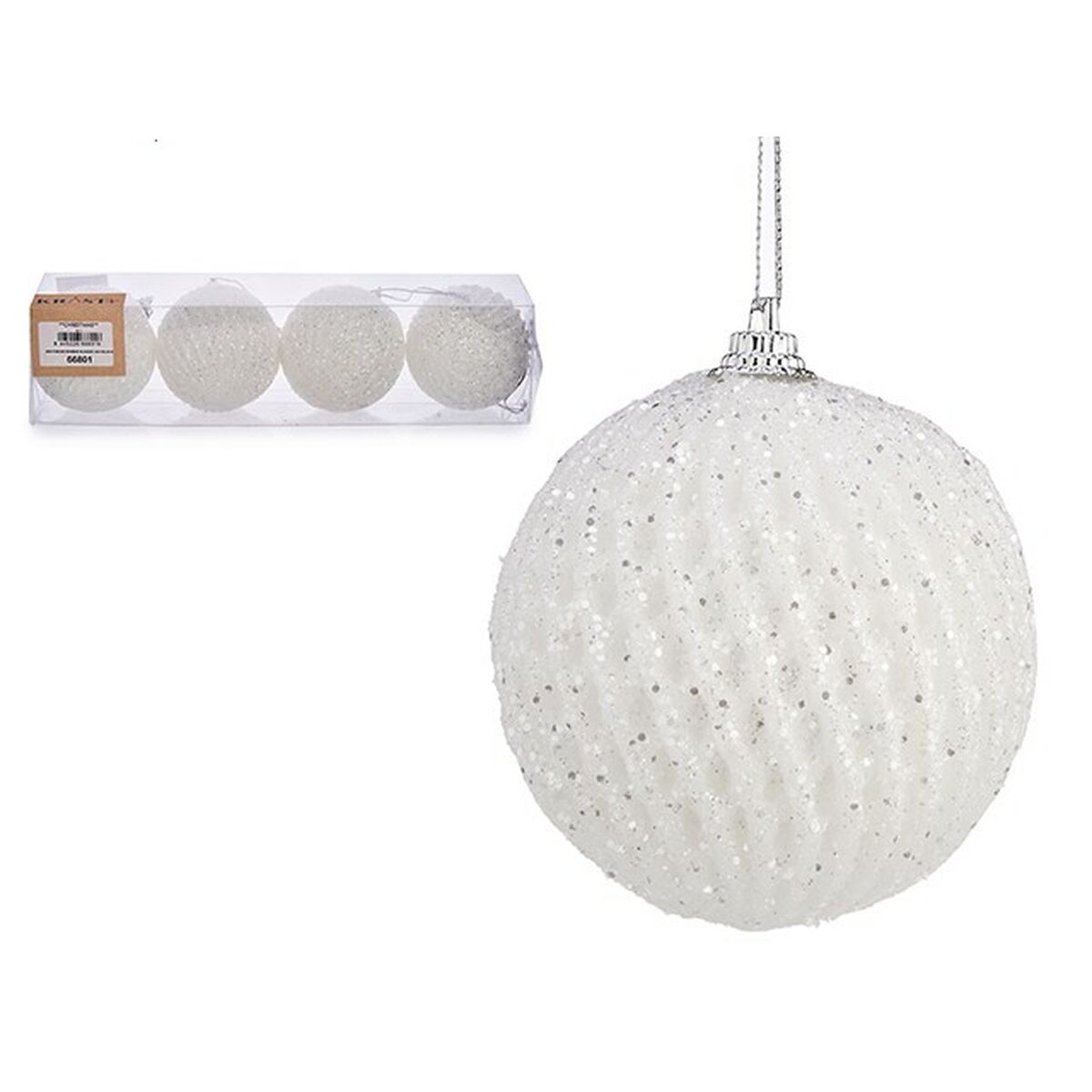 Set of Christmas balls Krist+ 00424 White polystyrene (12 Units)