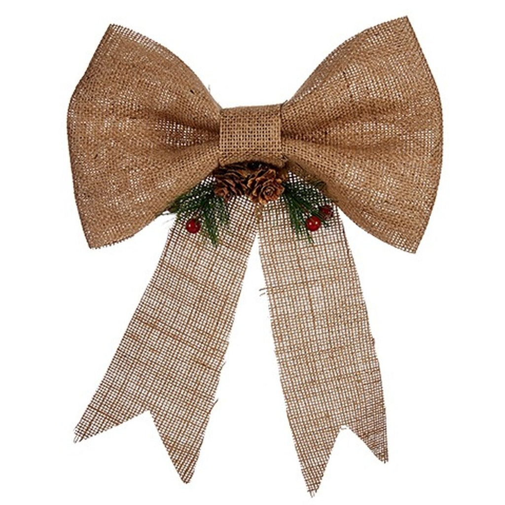 Christmas Ornament Krist+ 65584 Brown Red Green Natural Fiber 24 x 5 x 34 cm Ribbon (12 Units)