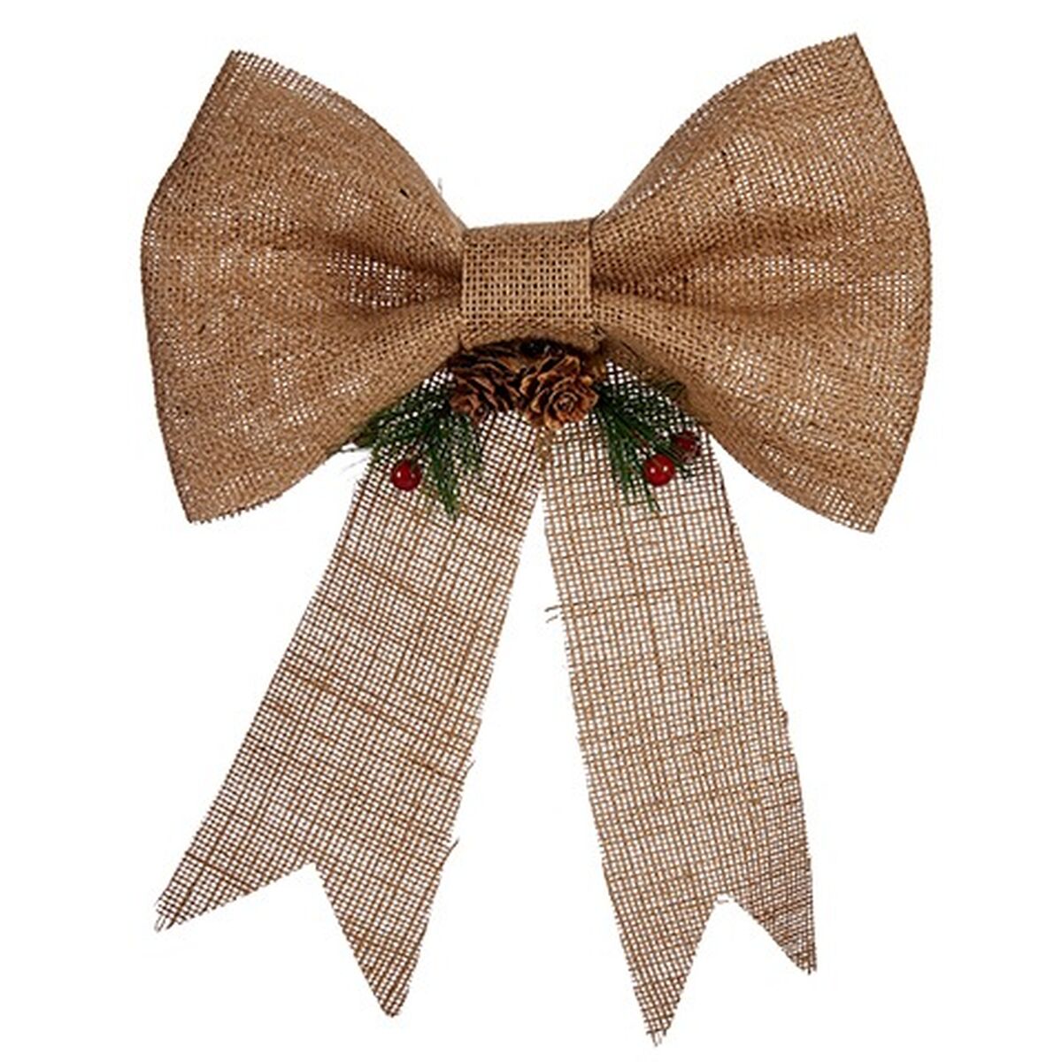 Christmas Ornament Krist+ 65584 Brown Red Green Natural Fiber 24 x 5 x 34 cm Ribbon (12 Units)