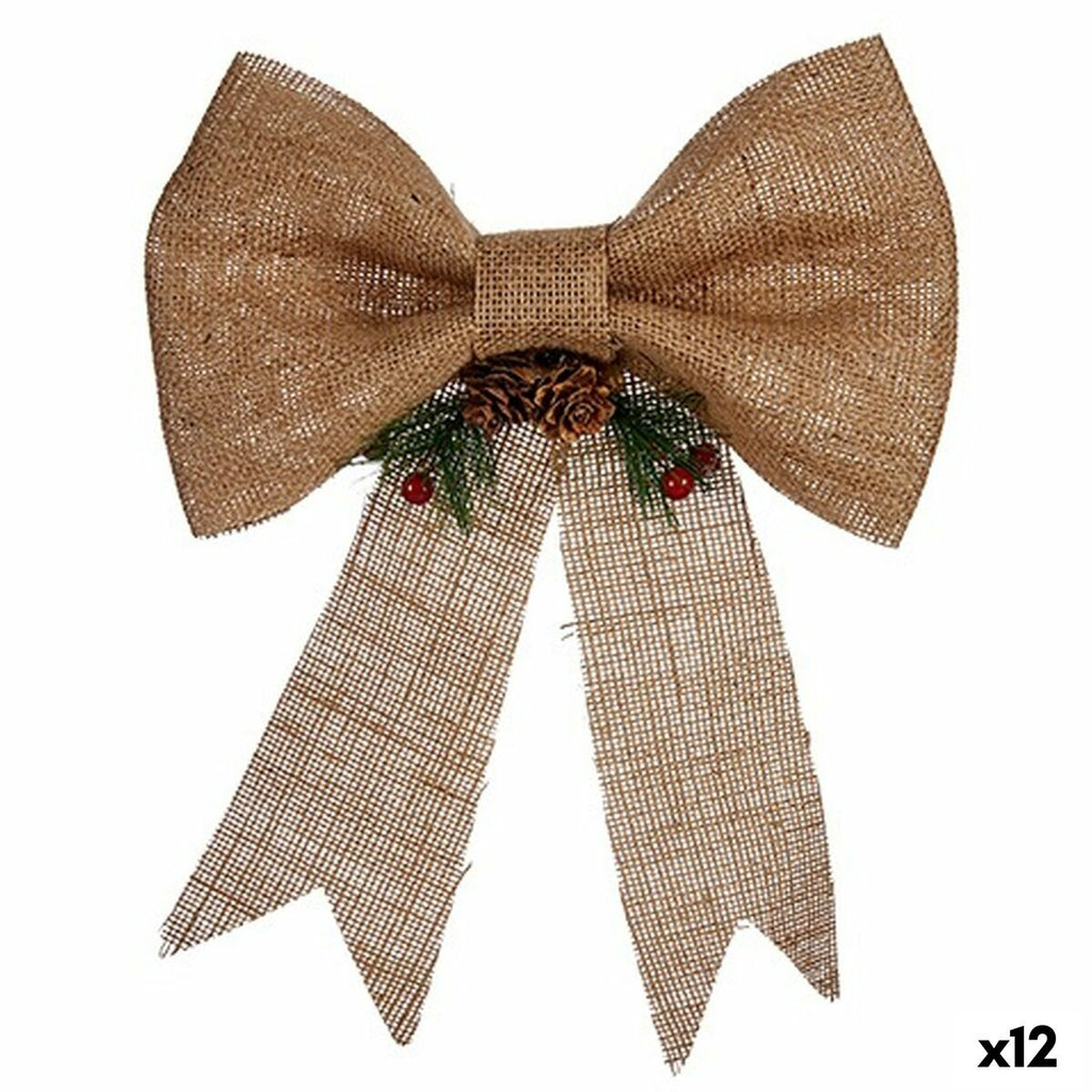 Christmas Ornament Krist+ 65584 Brown Red Green Natural Fiber 24 x 5 x 34 cm Ribbon (12 Units)
