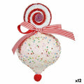 Christmas Ornament Krist+ 64814836 White Red Teardrop 11 x 17 x 11 cm (12 Units)