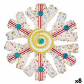 Krist+ Christmas Ornament 64815312 White Red Snowflakes 17 x 6 x 17 cm (8 Units)