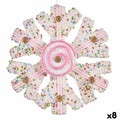 Christmas Ornament Krist+ 64815311 White Pink Snowflakes 17 x 6 x 17 cm (8 Units)
