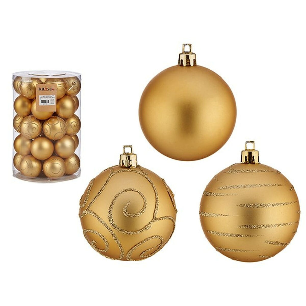 Set of 4 Gold PVC Christmas Balls Ø 6 cm