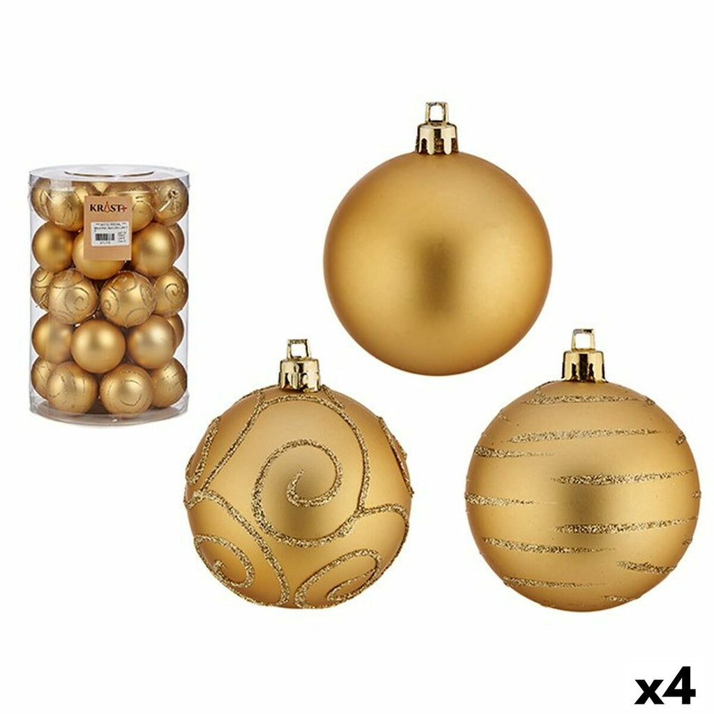 Set of 4 Gold PVC Christmas Balls Ø 6 cm