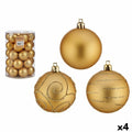 Set of 4 Gold PVC Christmas Balls Ø 6 cm