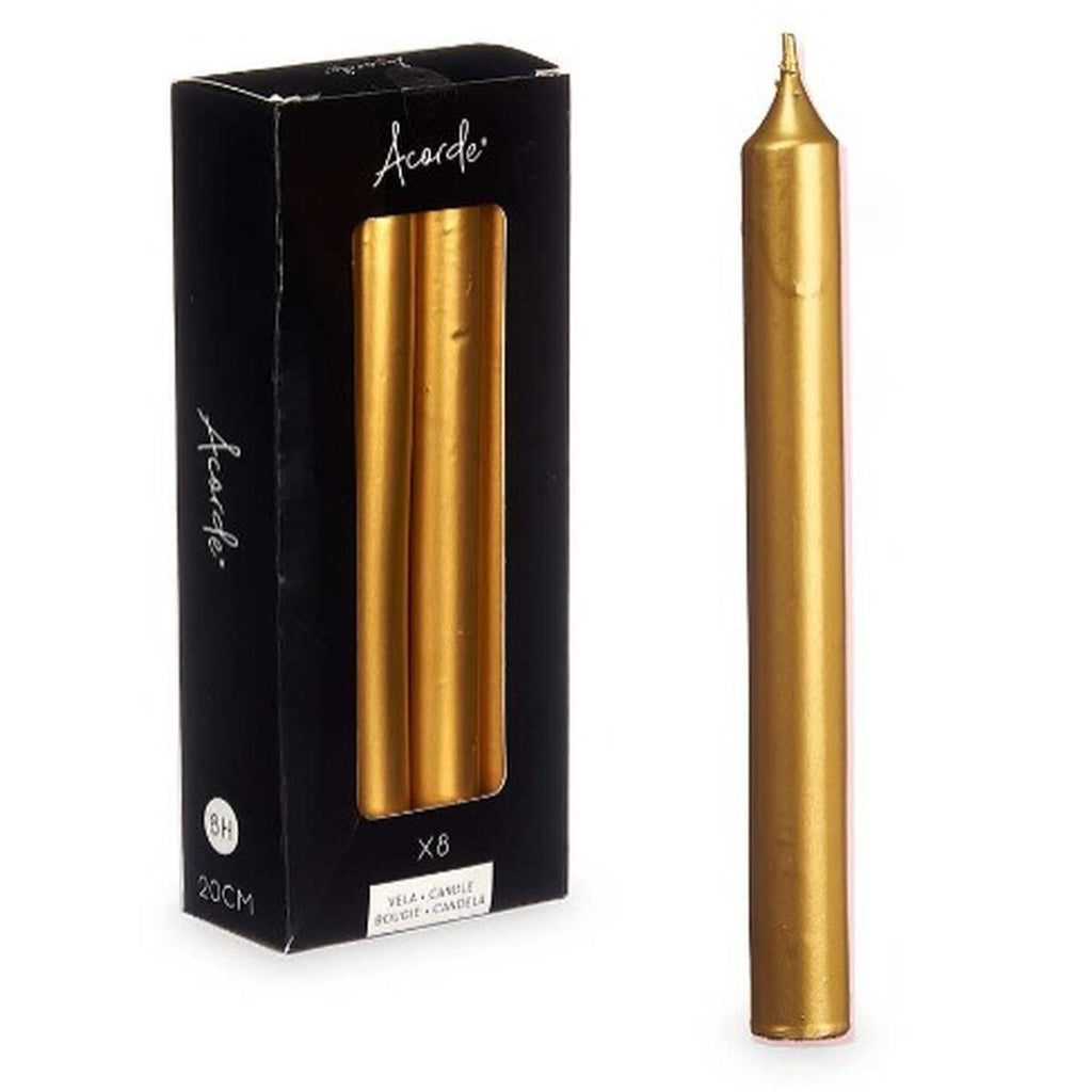 Conjunto de Velas Acorde 126-D-AR Dourado 2 x 2 x 20 cm (12 Unidades)