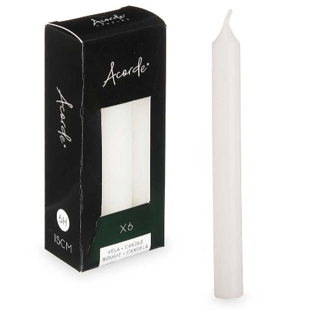 Conjunto de Velas Acorde 123-A-AR Branco 2 x 2 x 15 cm (12 Unidades)