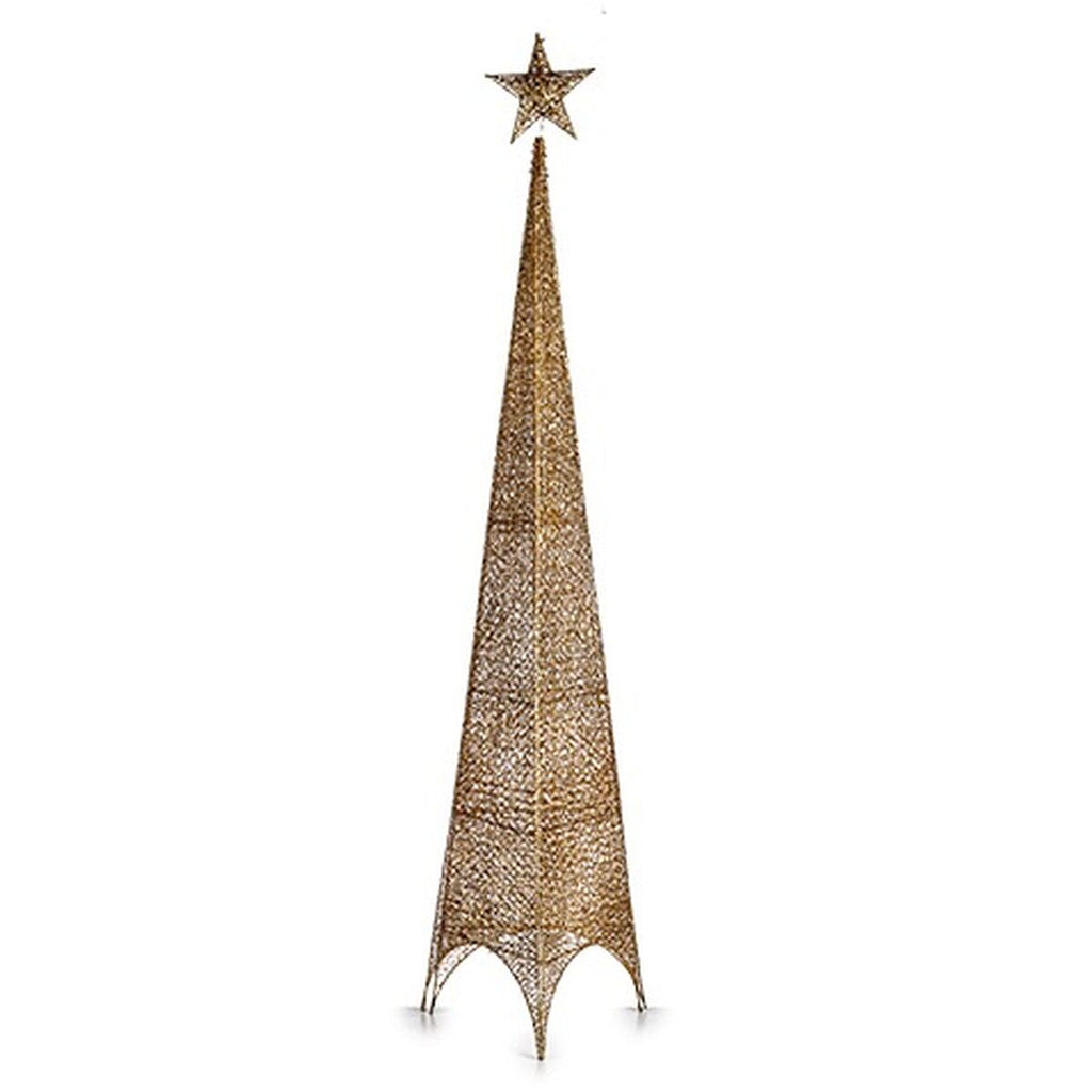 Krist+ 148 Gold Metal Plastic Star Tower Christmas Tree 34 x 154 x 34 cm (6 Units)