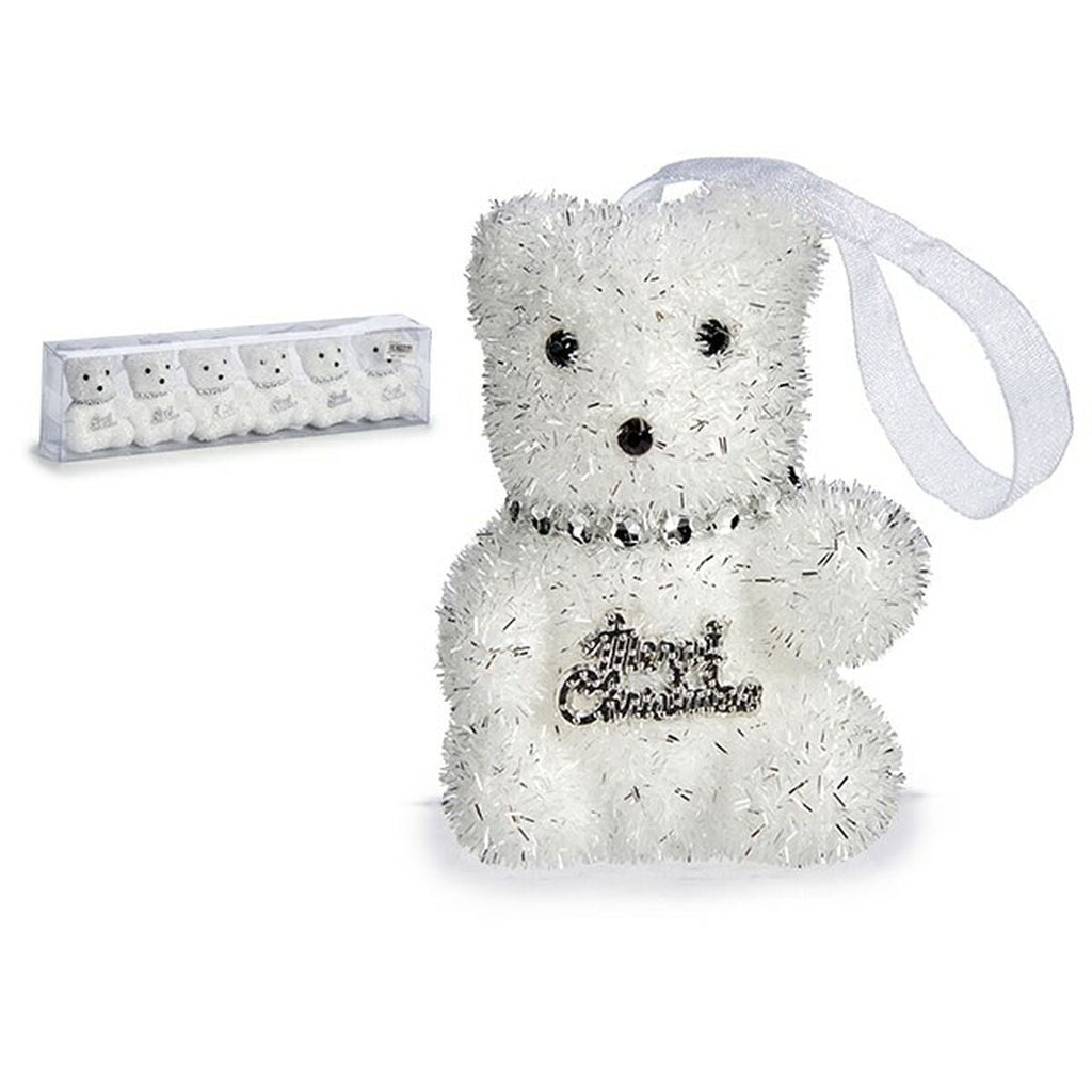 Krist+ 00534 White Silver Bear Christmas Decoration Set 5.5 x 7 x 5.5 cm (12 Units)