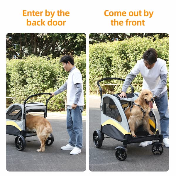 Ultra Large Dog Stroller – Heavy-Duty 4-Wheel Pet Jogger for Medium & Large Dogs (55kg Capacity)