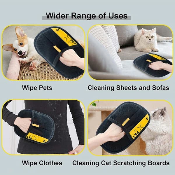 Electrostatic Pet Hair Removal Glove – Reusable Grooming & Lint Brush | Dog & Cat Deshedding Glove for Furniture, Clothes & Car Seats (1-Pack or 2-Pack)