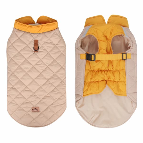 Waterproof Winter Dog Jacket with Reflective Strips – Padded Warm Dog Coat with D-Ring Harness Clip (Sizes M–5XL, Small to Large Dogs)