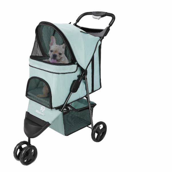 Luxury 3-Wheel Pet Stroller – Foldable Dog & Cat Pushchair with Storage Basket