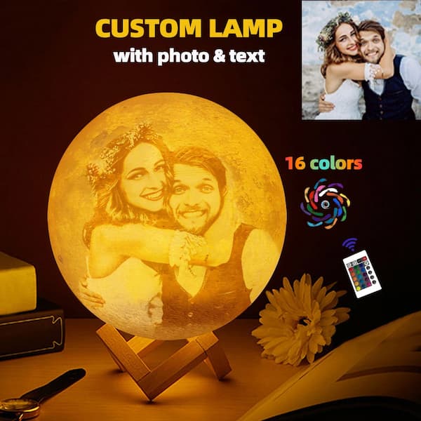 Personalized 3D Moon Lamp – Custom Pet Photo & Name Night Light | Heartfelt Pet Keepsake & Gift for Christmas