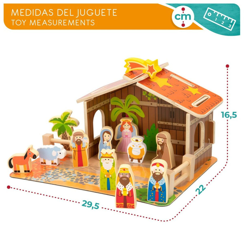 Woomax Nativity Scene, Wood, 29.5 x 16.5 x 22 cm (20 Pieces) (6 Units)