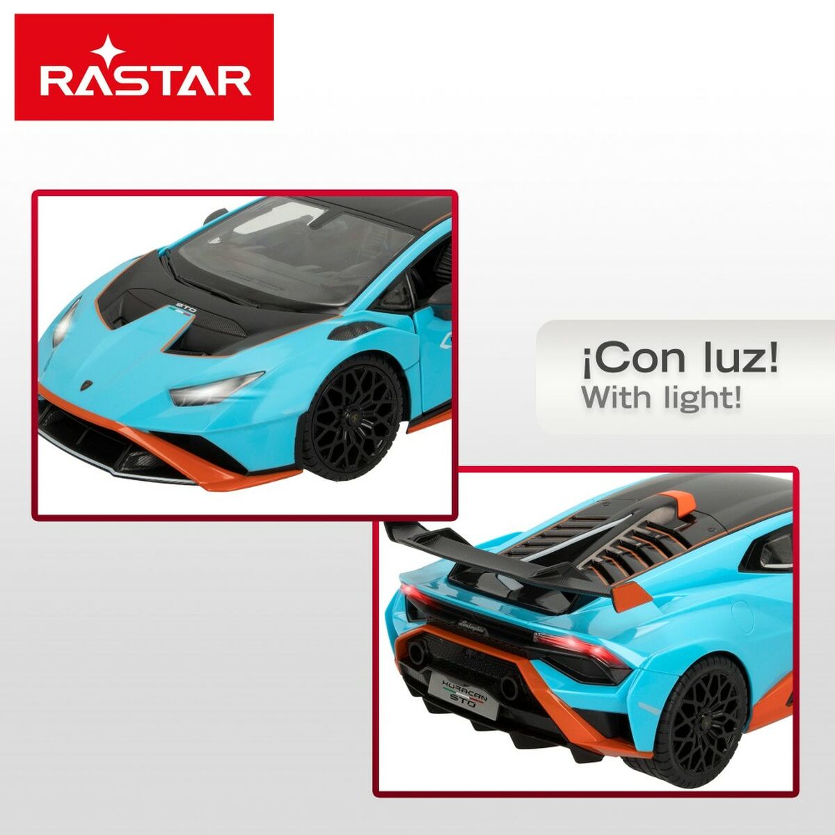 Carro Rádio Controlo Lamborghini Huracán STO Azul 1:14 (2 Unidades)