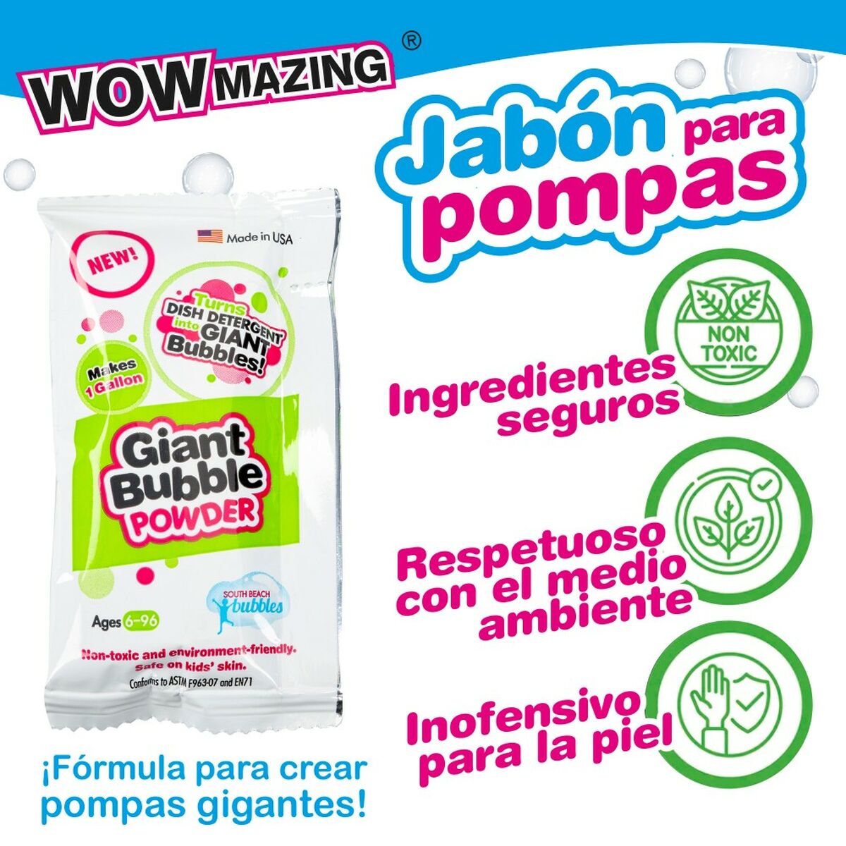 Jogo de Bolas de Sabão WOWmazing 41 cm (24 Unidades)