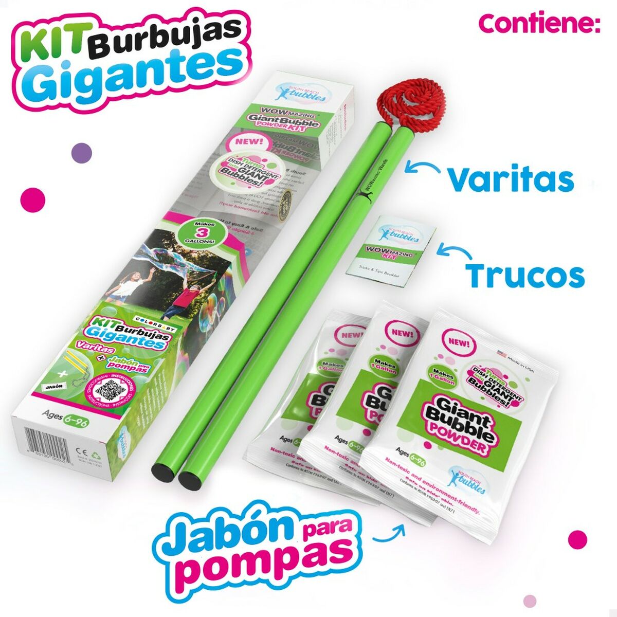 Jogo de Bolas de Sabão WOWmazing 41 cm (24 Unidades)