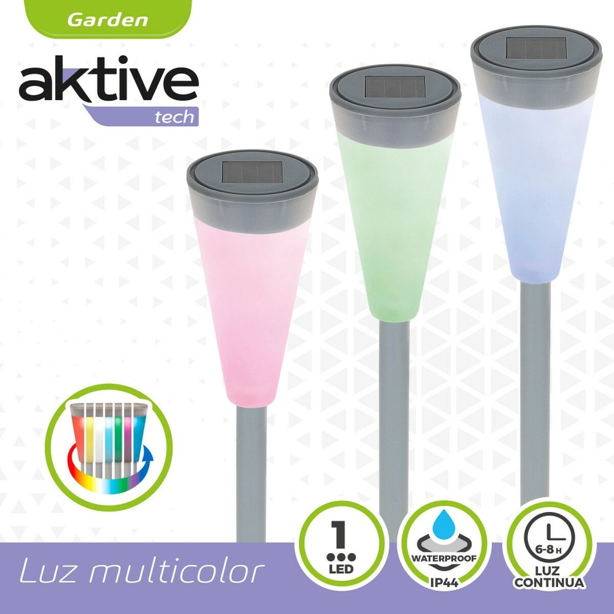 Aktive Solar Garden Stake, Plastic, 6.7 x 39 x 6.7 cm (24 Units)