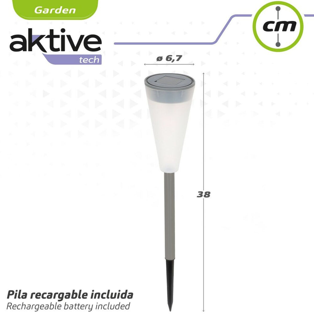 Estaca solar de jardim Aktive Plástico 6,7 x 39 x 6,7 cm (24 Unidades)