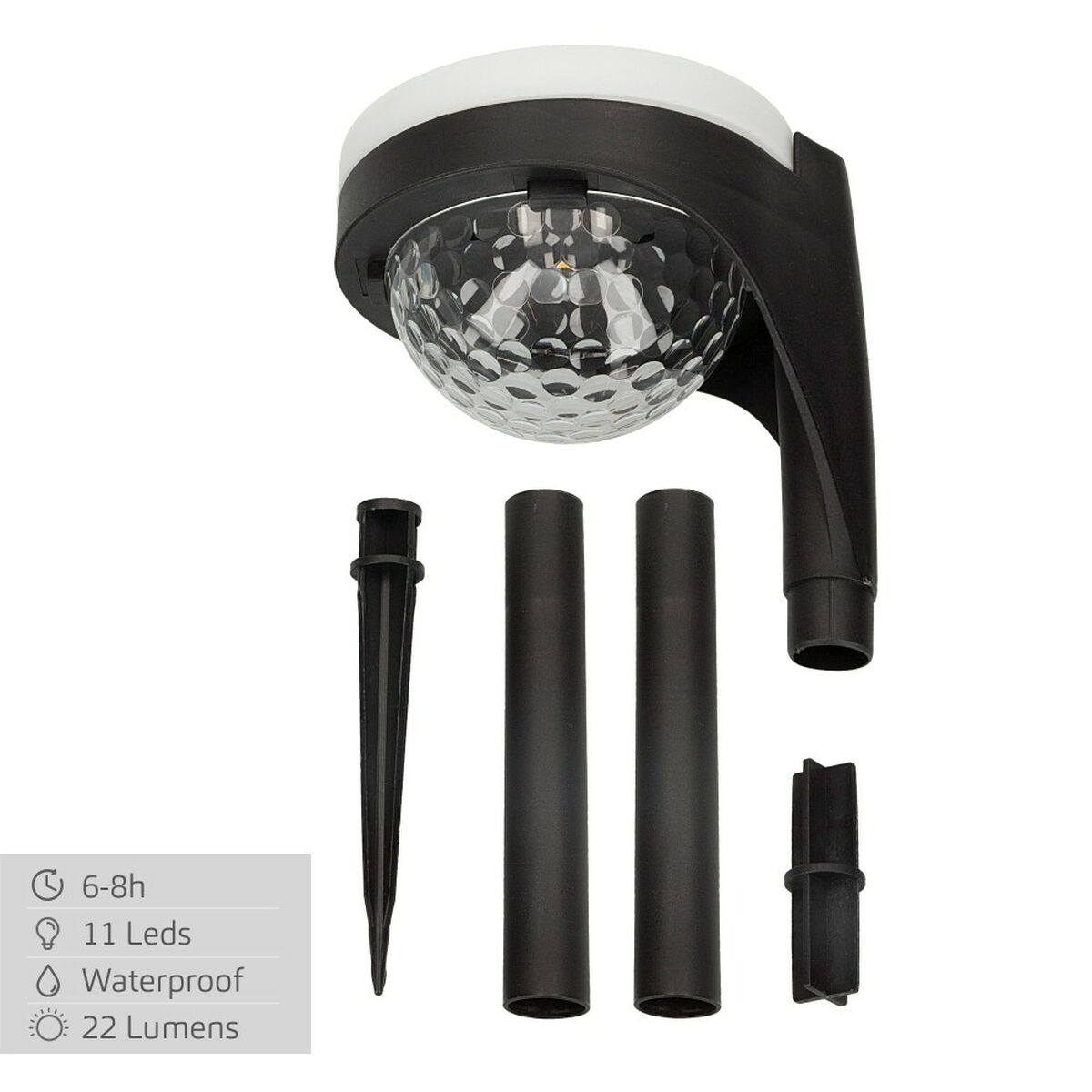 Aktive 2-Piece Solar Garden Stake Set, Polypropylene, 11 x 49 x 12 cm (4 Units)