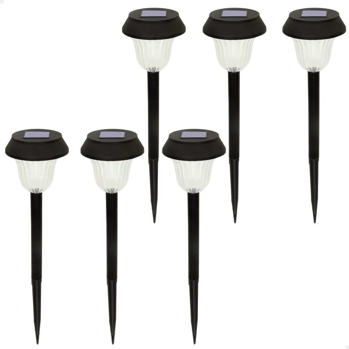 Aktive 6-Piece Solar Garden Stake Set, Stainless Steel, Plastic, 10 x 38 x 10 cm (4 Units)