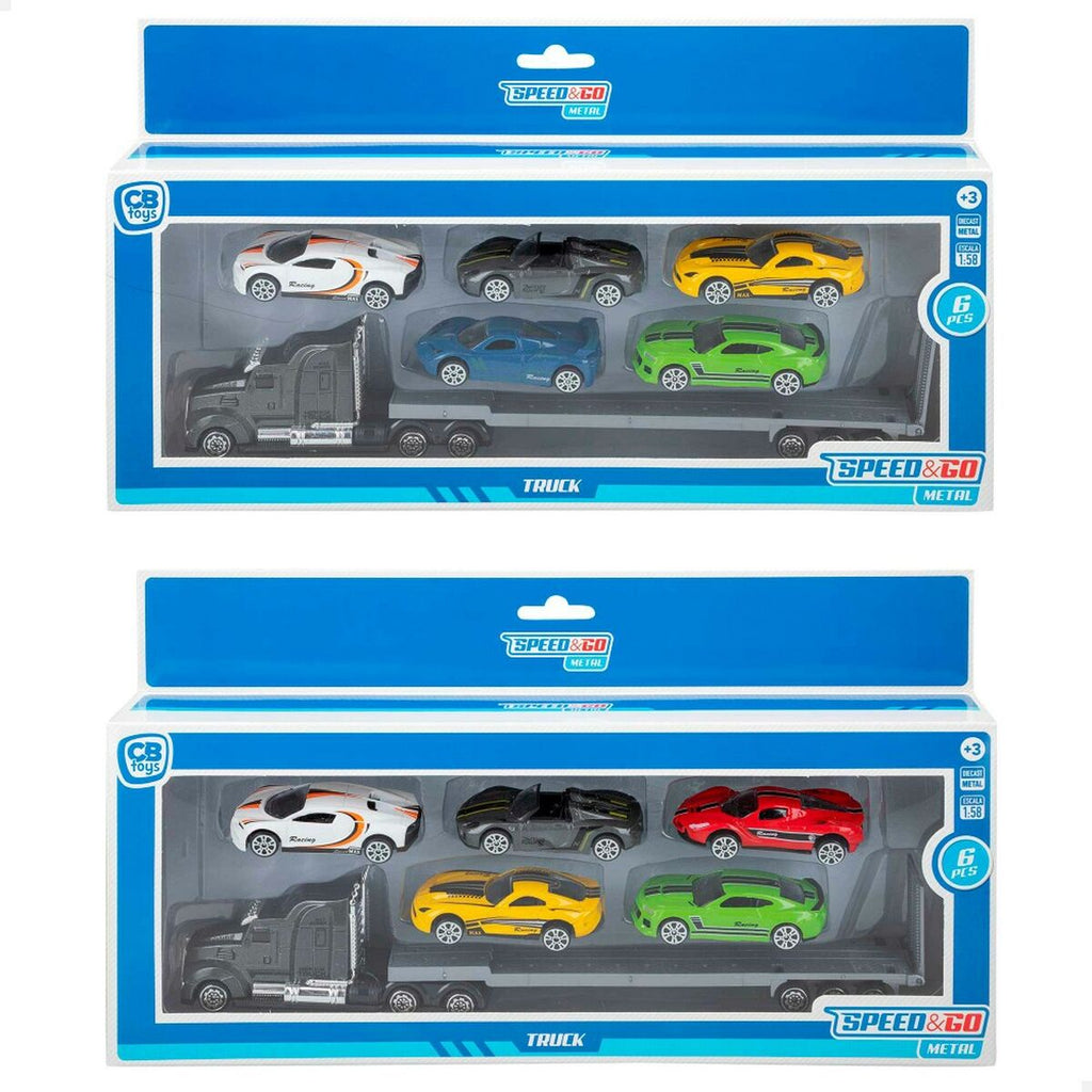 Camião Portaveículos e Carros Speed & Go 28 x 5 x 4,5 cm (12 Unidades)