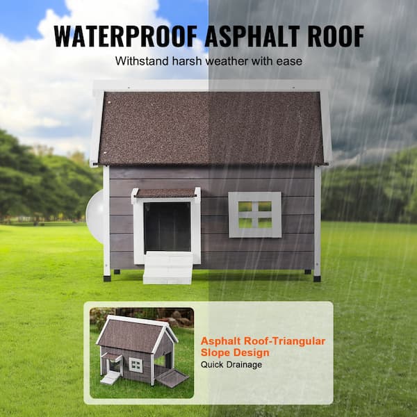 Premium Cedar Outdoor Cat House (22" x 30") – Weatherproof Wooden Feral Cat Shelter for Multiple Cats | Insulated, Raised Design, Escape Door & Asphalt Roof