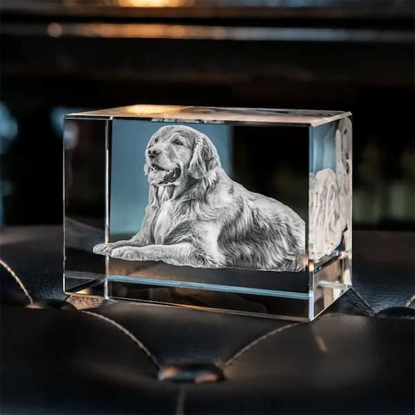 Personalized 3D Crystal Pet Memorial – Heartfelt Christmas Keepsake for Pet Lovers