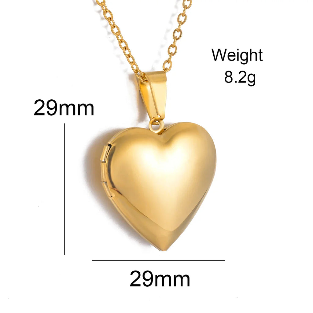 Personalized Heart Photo Locket Necklace – Pet Memorial or Gift Keepsake | Stainless Steel Engraving