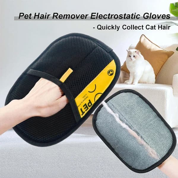 Electrostatic Pet Hair Removal Glove – Reusable Grooming & Lint Brush | Dog & Cat Deshedding Glove for Furniture, Clothes & Car Seats (1-Pack or 2-Pack)