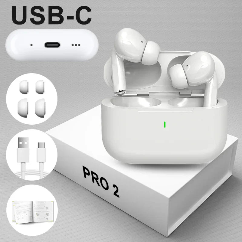 Air Pro Fones Sem Fio Bluetooth 2 TWS USB C iOS Android