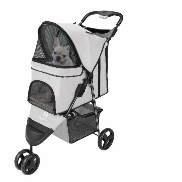 Luxury 3-Wheel Pet Stroller – Foldable Dog & Cat Pushchair with Storage Basket