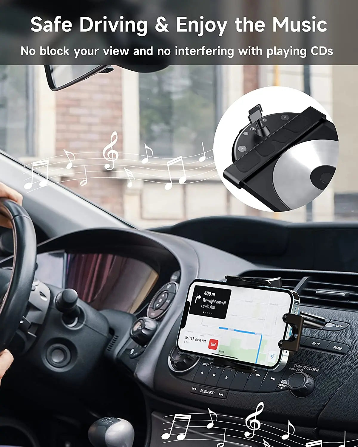 17mm Ball Accessories Car CD Slot Mount Holder Bracket Adjustable Tablet Phone Pad Stand