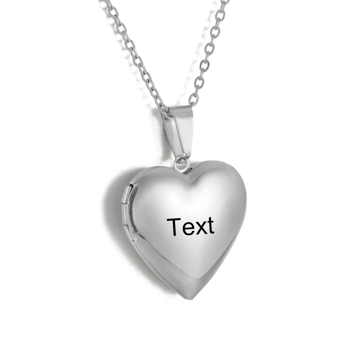 Personalized Heart Photo Locket Necklace – Pet Memorial or Gift Keepsake | Stainless Steel Engraving