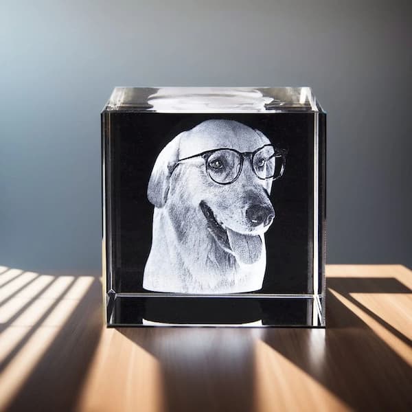 Personalized 3D Crystal Pet Memorial – Heartfelt Christmas Keepsake for Pet Lovers