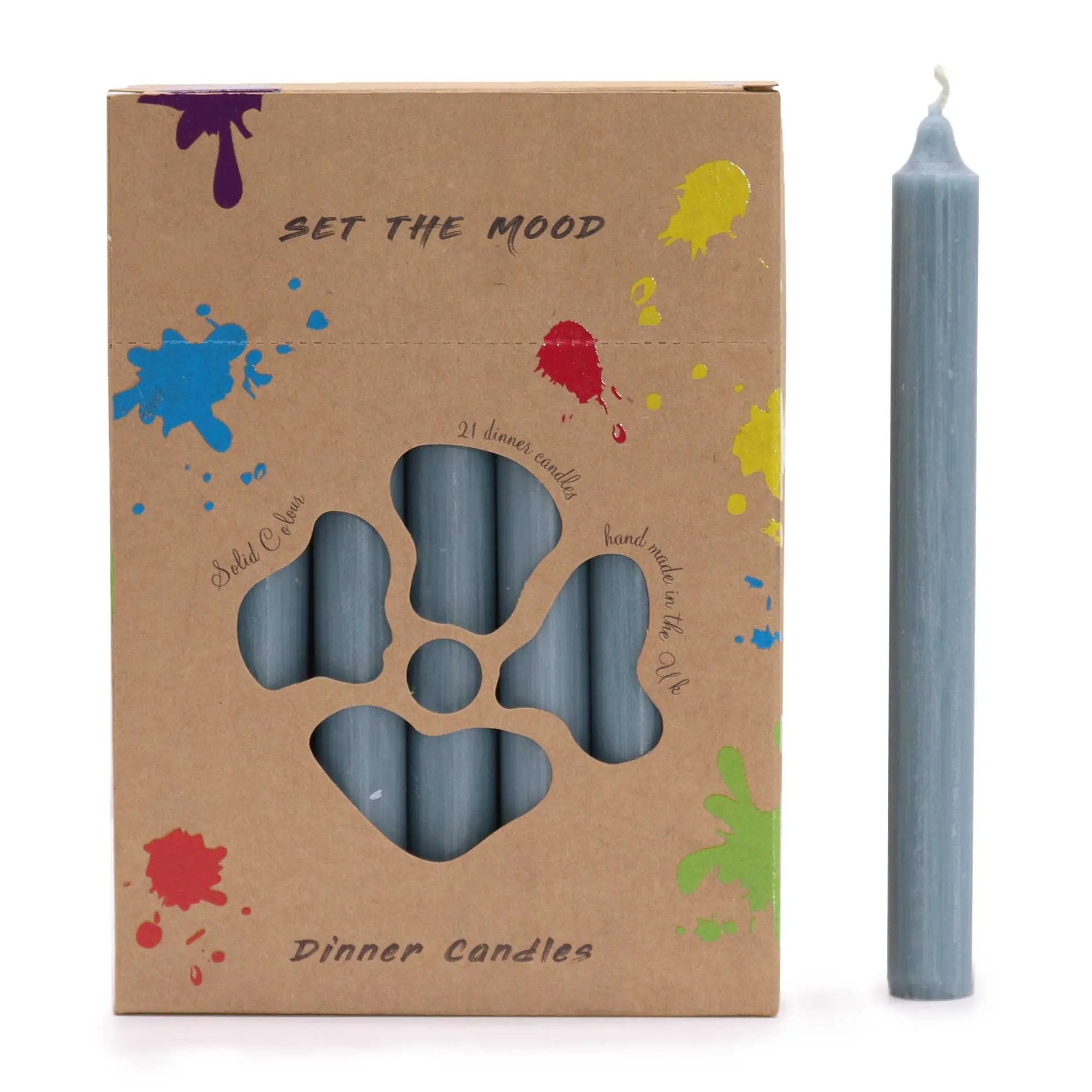 Velas de Mesa de Color Sólido - Pack de 21 - Teal Rústico