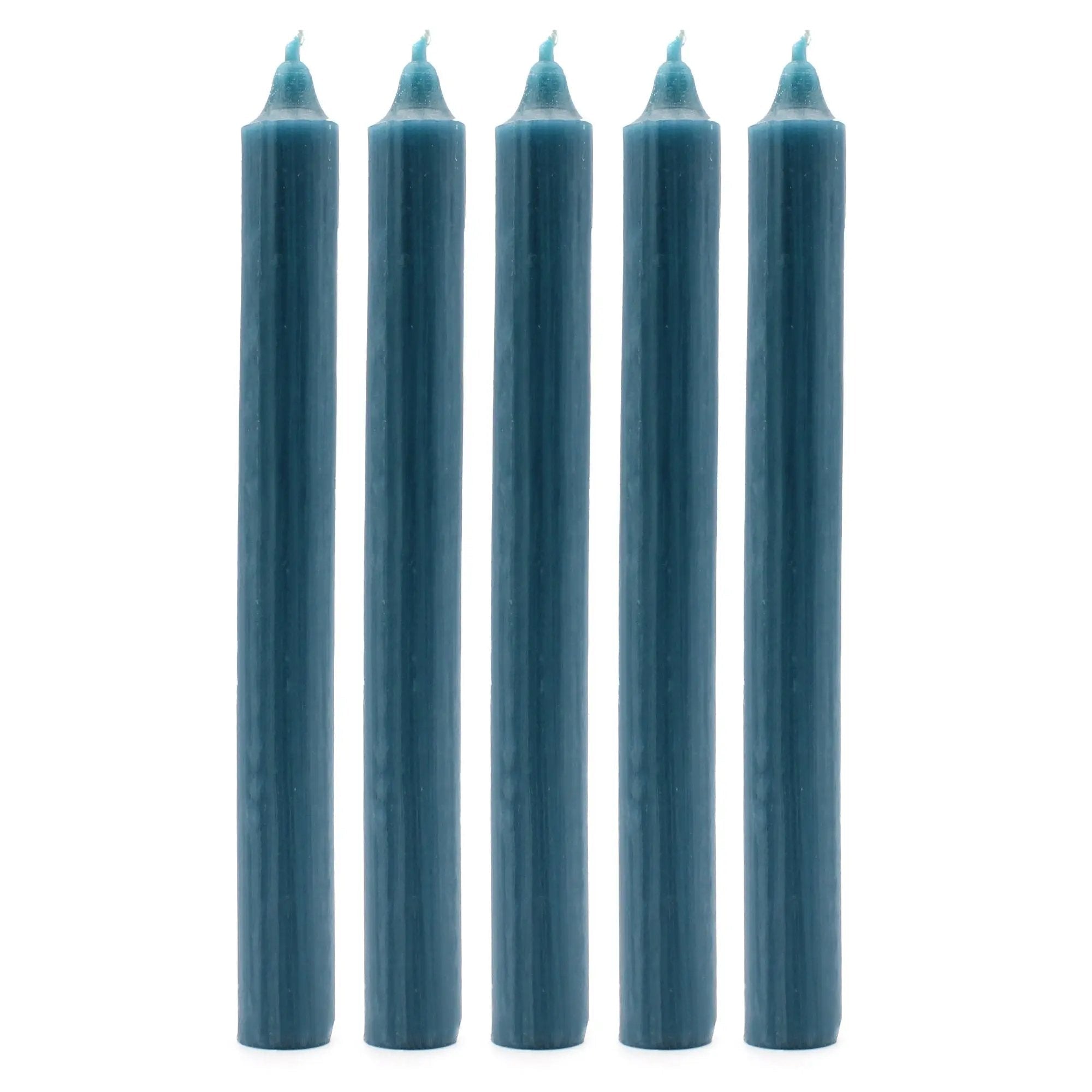 Velas de Mesa de Color Sólido - Pack de 21 - Teal Rústico