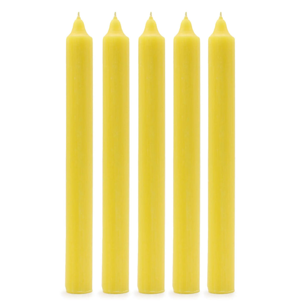 Velas de Mesa de Cor Sólida - Pack de 21 - Limão Rústico