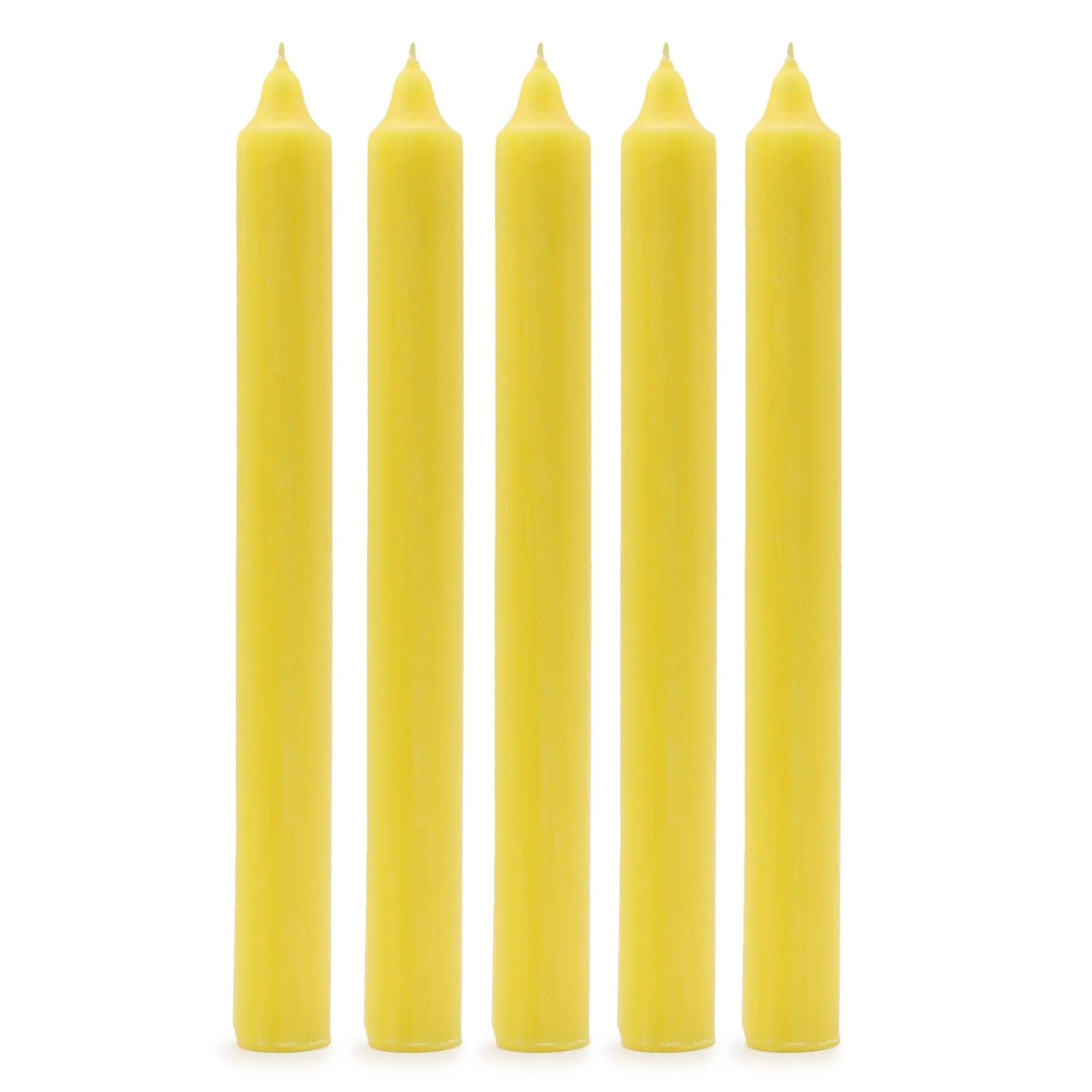 Velas de Mesa de Cor Sólida - Pack de 21 - Limão Rústico