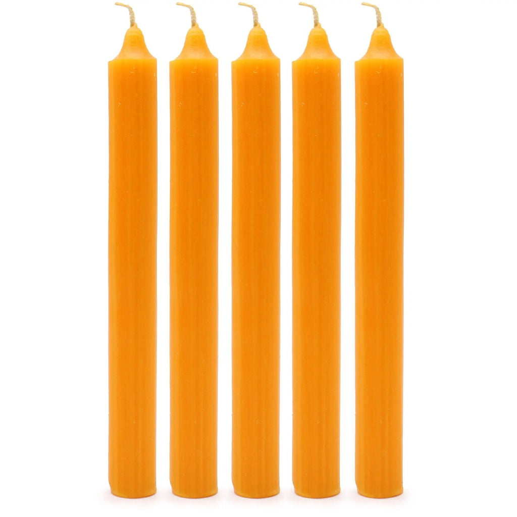Velas de Mesa de Cor Sólida - Pack de 21 - Mango Rústico