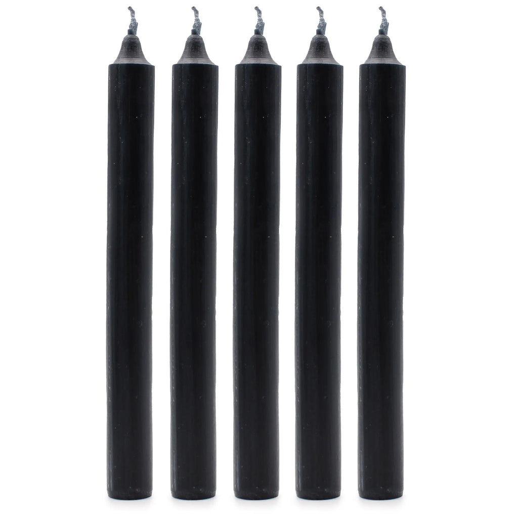 Velas de Mesa de Cor Sólida - Pack de 21 - Negro Rústico