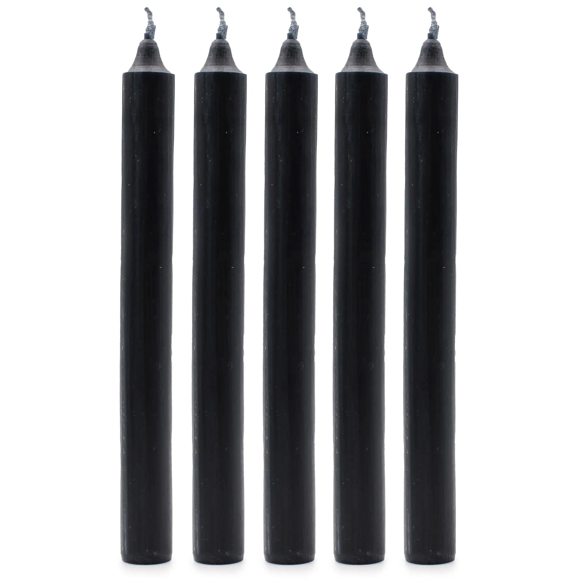 Velas de Mesa de Cor Sólida - Pack de 21 - Negro Rústico