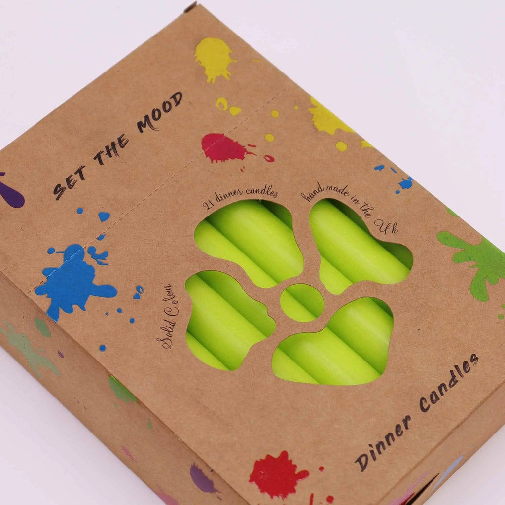 Velas de Mesa de Cor Sólida - Pack de 21 - Verde Rústico