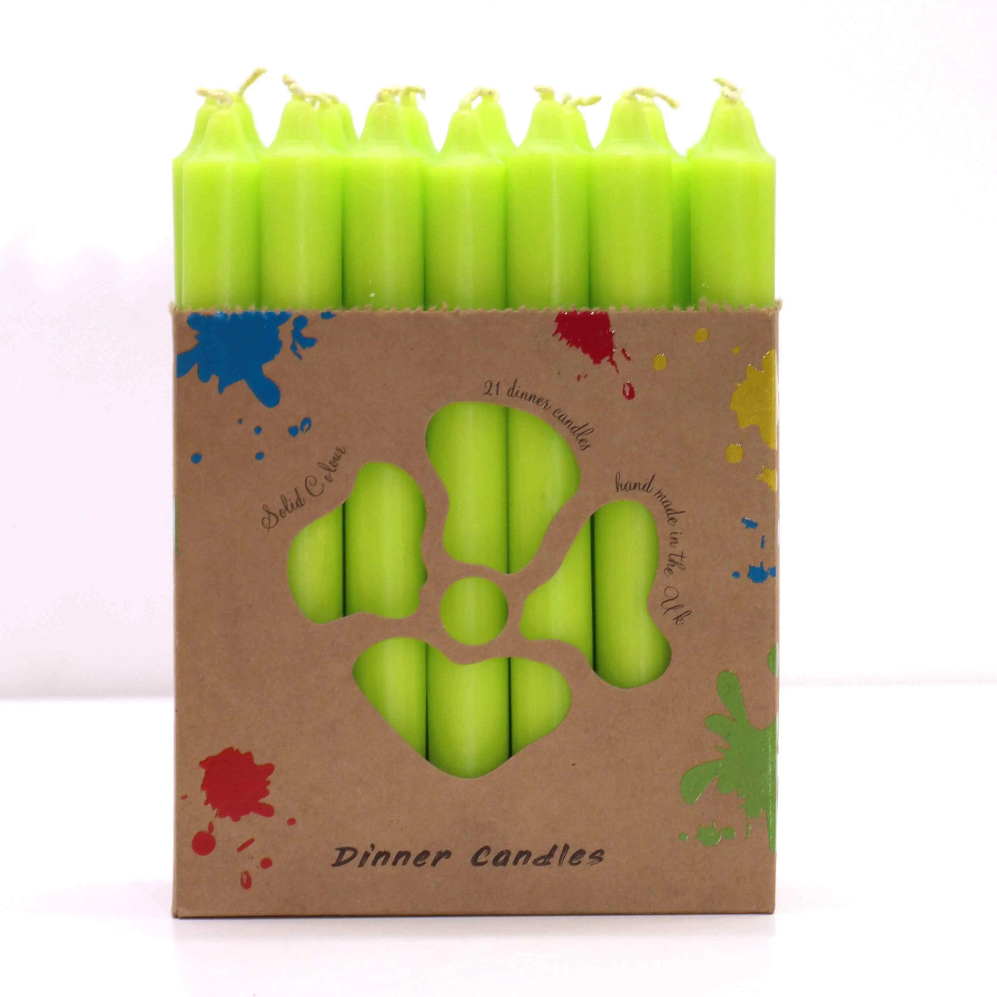 Velas de Mesa de Cor Sólida - Pack de 21 - Verde Rústico